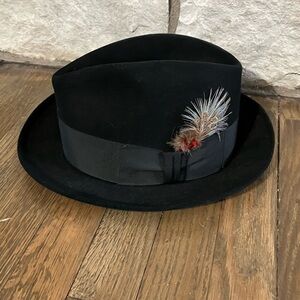 Churchill Black Hat with Bow Detail